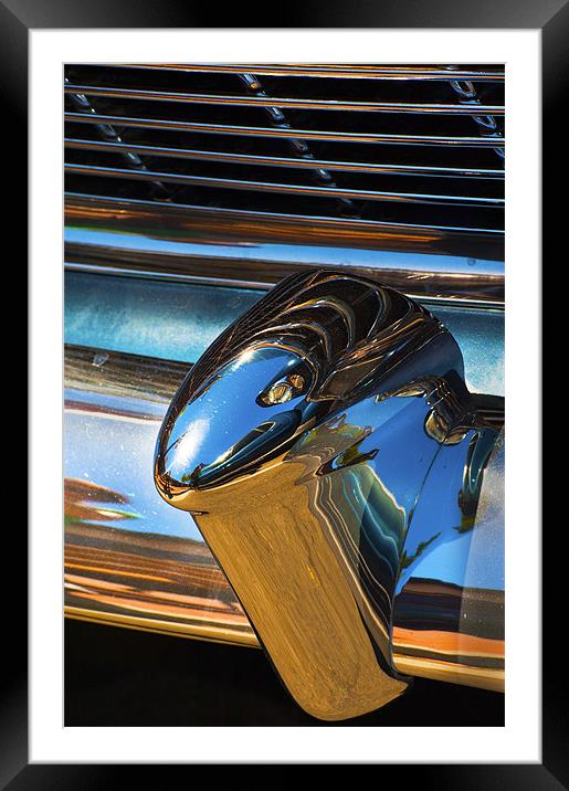 1954 Chevrolet chrome bumper and radiator grill. Framed Mounted Print by Eyal Nahmias