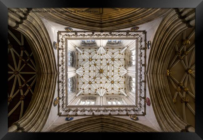 Looking up in York Minster Framed Print by Jo Sowden