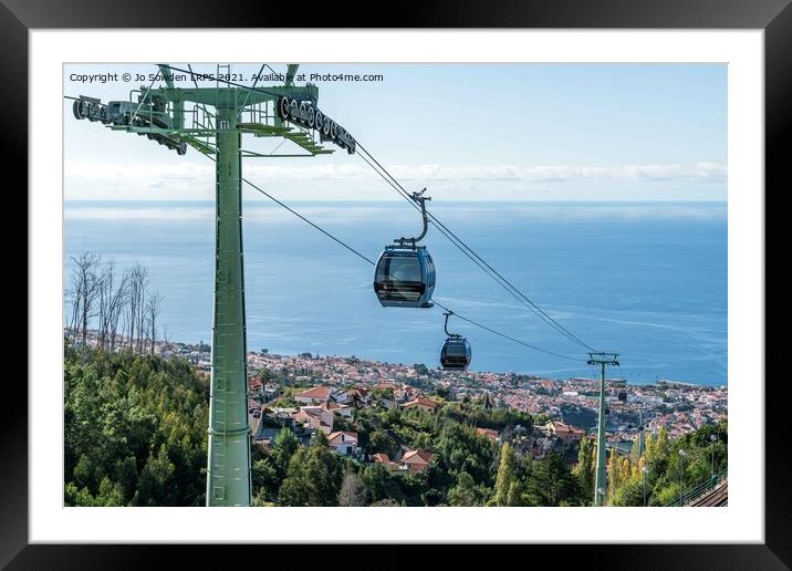 Funchal Cable Car Framed Mounted Print by Jo Sowden