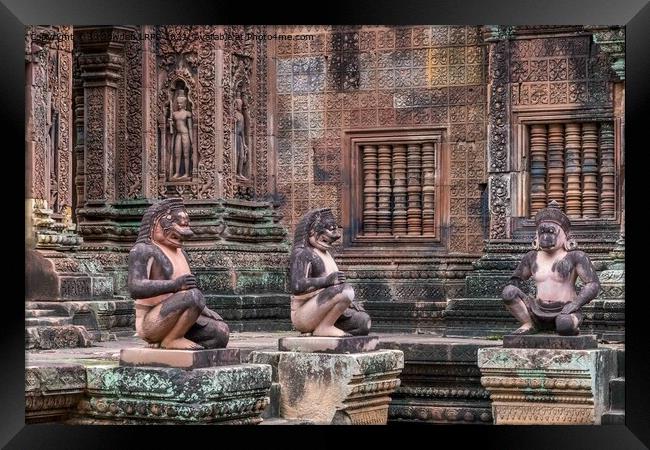 Banteay Srei temple, Cambodia Framed Print by Jo Sowden