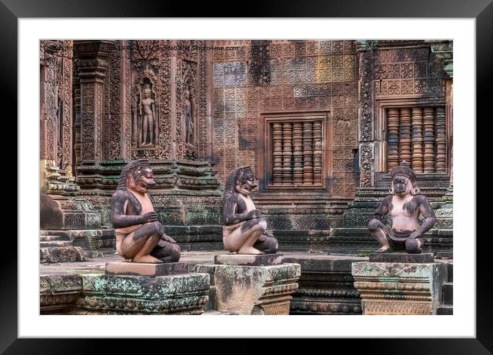 Banteay Srei temple, Cambodia Framed Mounted Print by Jo Sowden