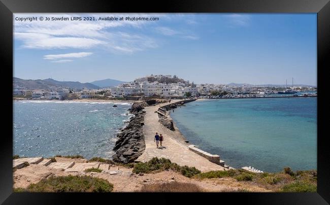Naxos Town Framed Print by Jo Sowden