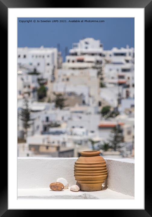 Greek Pot, Naxos Framed Mounted Print by Jo Sowden