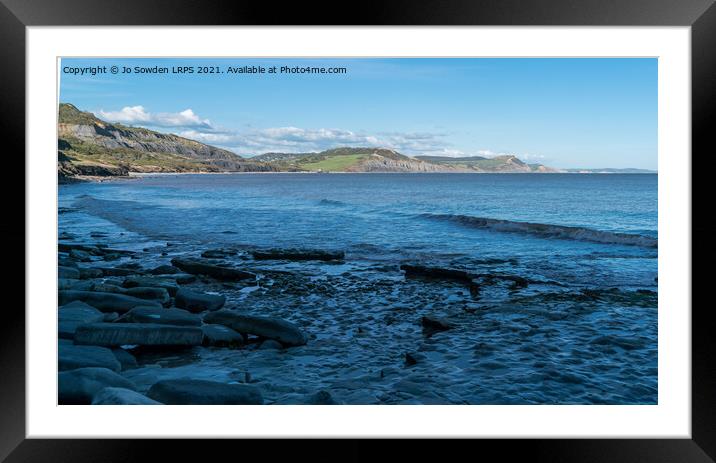 View from the Beach, Lyme Regis Framed Mounted Print by Jo Sowden