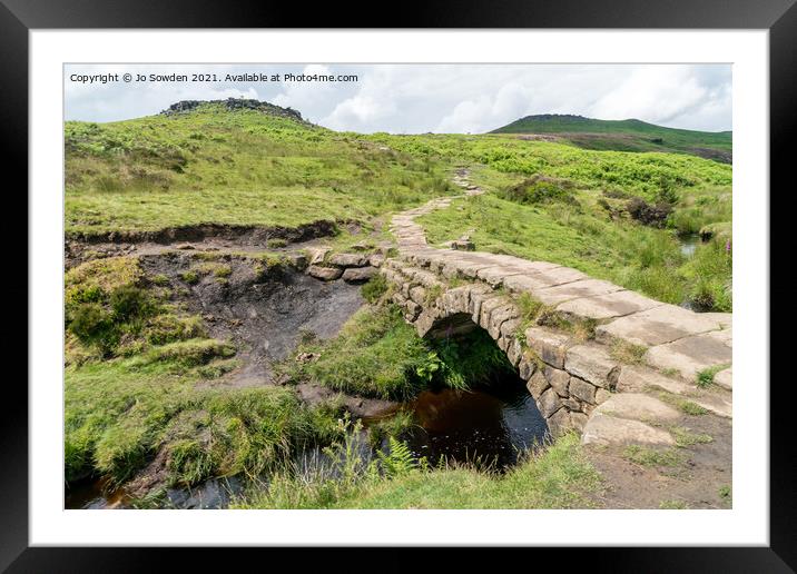 The Packhorse bridge, Burbage Valley, Peak Distric Framed Mounted Print by Jo Sowden