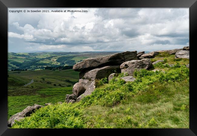 View from Higger Tor, Peak District Framed Print by Jo Sowden