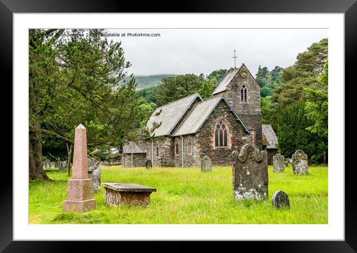 St Partricks  Church, Patterdale,the Lake District Framed Mounted Print by Jo Sowden