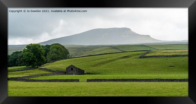 Pen y Ghent in the Rain Framed Print by Jo Sowden