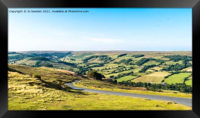 Rosedale from Chimney Bank, Yorkshire Framed Print by Jo Sowden