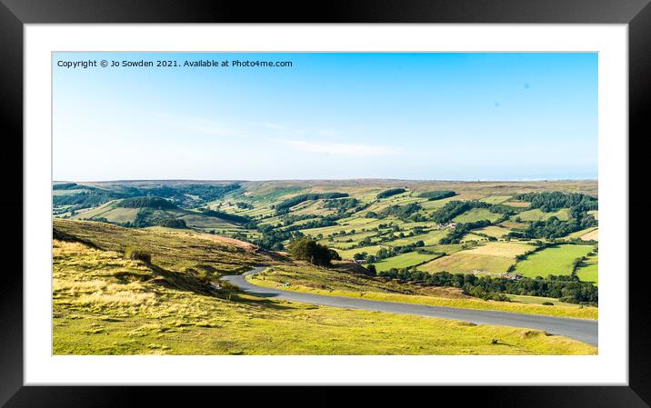 Rosedale from Chimney Bank, Yorkshire Framed Mounted Print by Jo Sowden