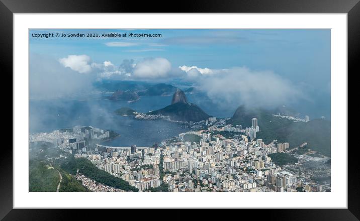 Sugar Loaf , Rio de Janeiro Framed Mounted Print by Jo Sowden