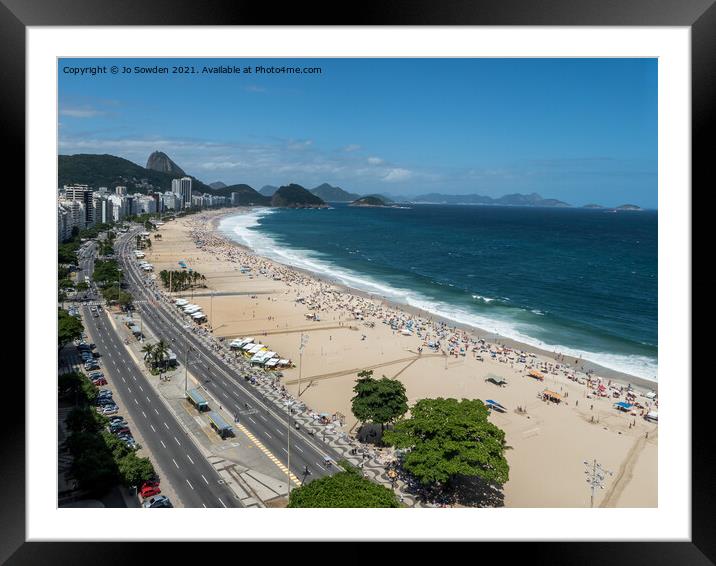 Copacabana Beach Framed Mounted Print by Jo Sowden