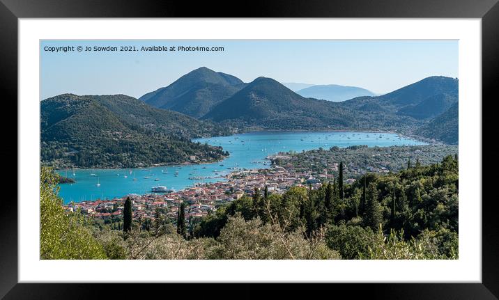Tranquil Bay, Lefkada Framed Mounted Print by Jo Sowden