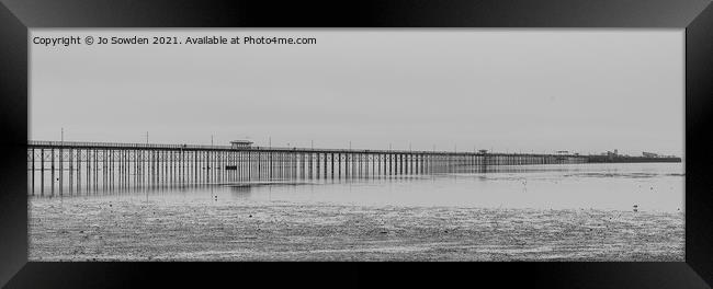 Southend Pier at Low Tide Framed Print by Jo Sowden