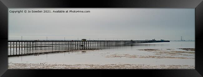 Southend Pier at Low Tide Framed Print by Jo Sowden