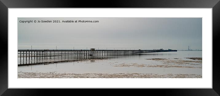 Southend Pier at Low Tide Framed Mounted Print by Jo Sowden