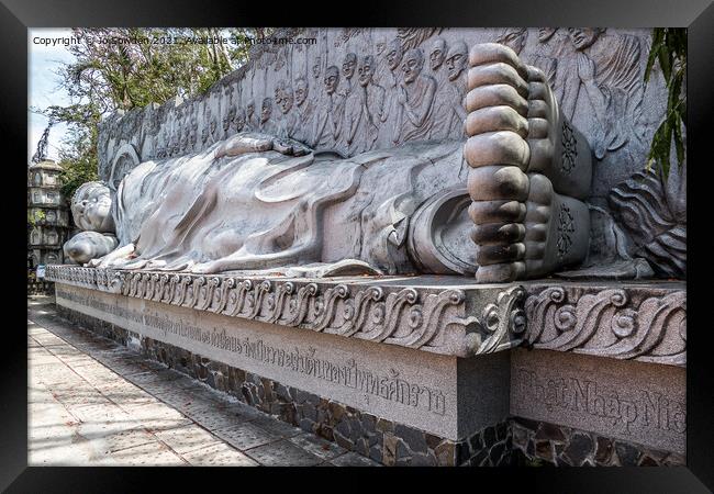 Reclining Buddha , Nha Trang, Vietnam Framed Print by Jo Sowden