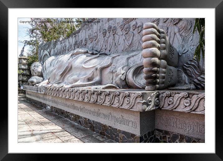 Reclining Buddha , Nha Trang, Vietnam Framed Mounted Print by Jo Sowden