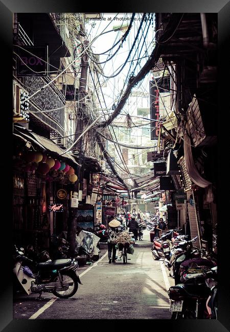 Hanoi Side street, Vietnam Framed Print by Jo Sowden