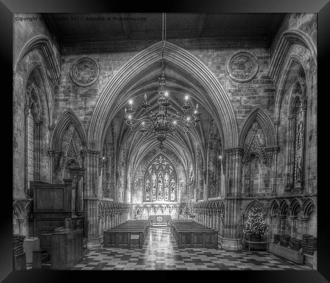 Inside the Cathedral Framed Print by Jo Sowden