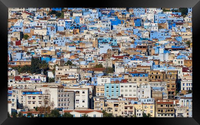 Chefchaouen, The blue city Framed Print by Jo Sowden