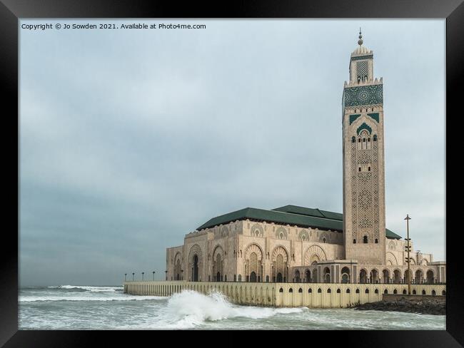 Hassan II Mosque Framed Print by Jo Sowden