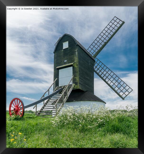 Pitstone Windmill,  Ivinghoe, Beds Framed Print by Jo Sowden