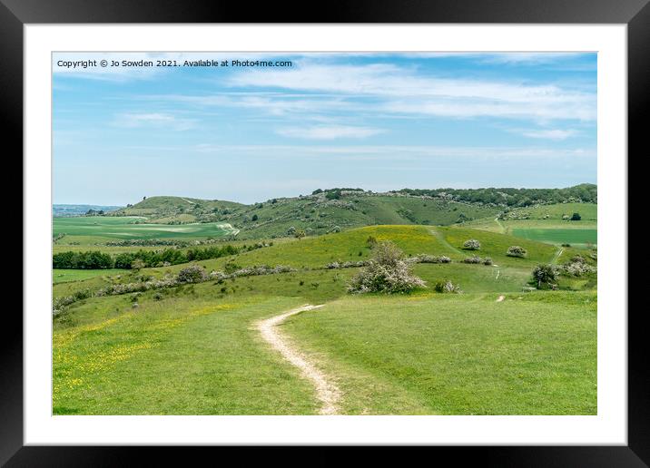 View from Ivinghoe Beacon Framed Mounted Print by Jo Sowden