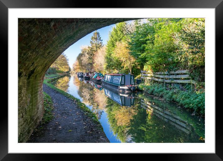 Barges on the Grand Union canal Framed Mounted Print by Jo Sowden