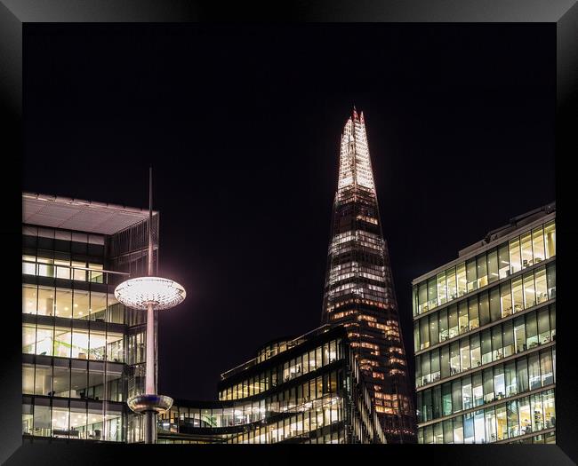 The Shard at Night Framed Print by Jo Sowden