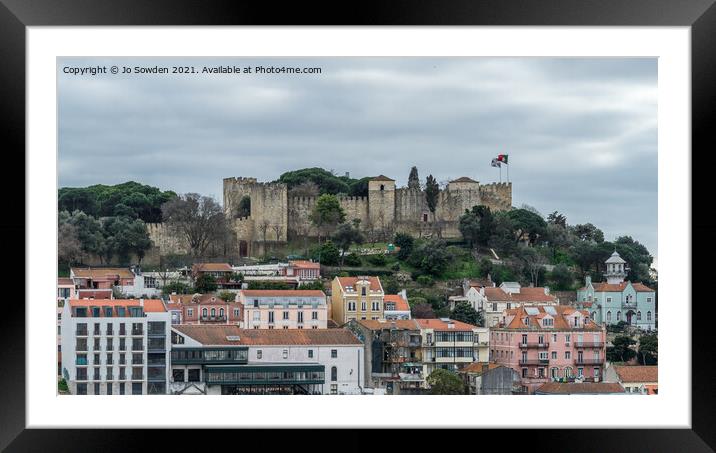 Lisbon Castle Framed Mounted Print by Jo Sowden
