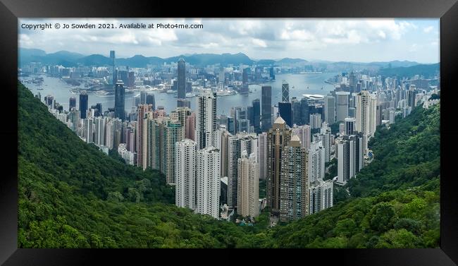 View from Victoria Peak, Hong Kong Framed Print by Jo Sowden