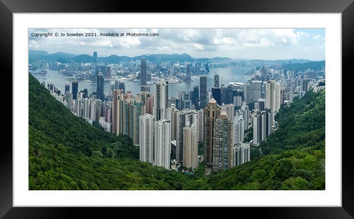 View from Victoria Peak, Hong Kong Framed Mounted Print by Jo Sowden