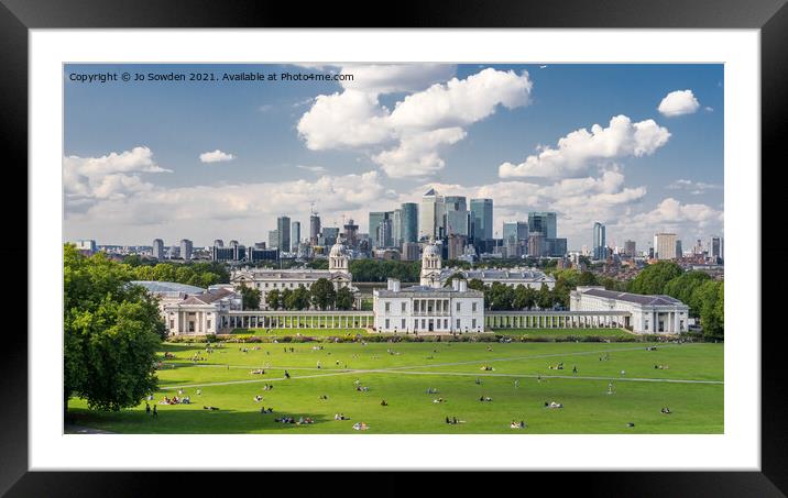 Greenwich in the Summer Framed Mounted Print by Jo Sowden