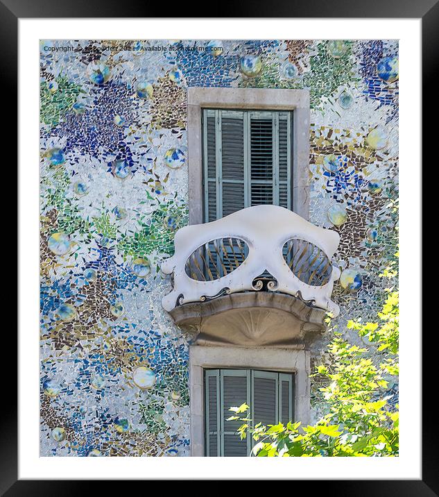 Window Detail Casa Battlo Framed Mounted Print by Jo Sowden