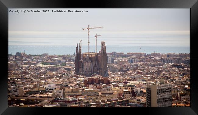 Barcelona City Scape Framed Print by Jo Sowden