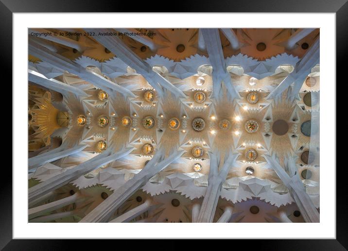 Ceiling in Sagrada Familia Framed Mounted Print by Jo Sowden