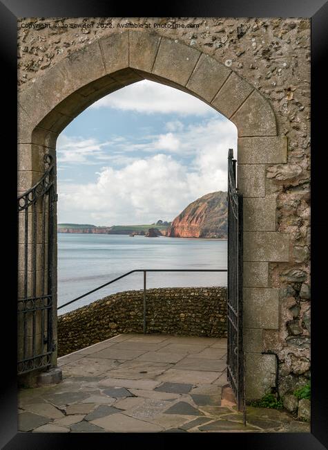 Through the Arch, Sidmouth Framed Print by Jo Sowden