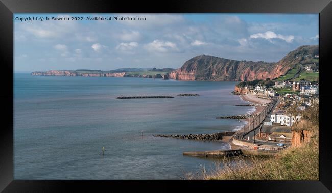Sidmouth from Salcombe Hill Framed Print by Jo Sowden