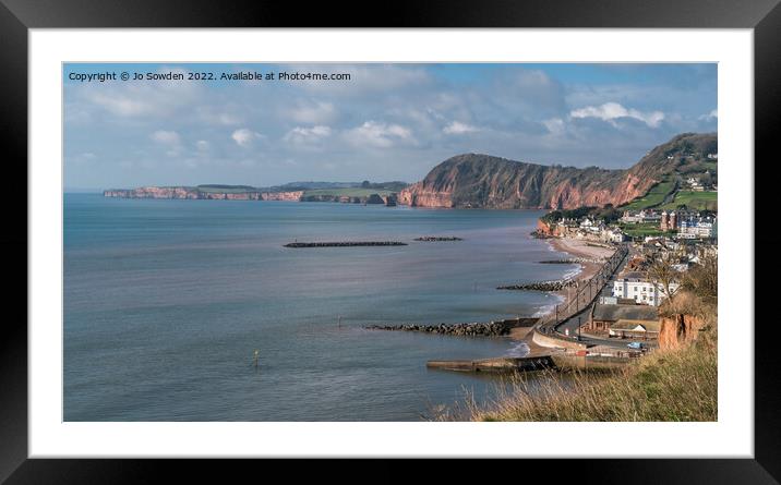 Sidmouth from Salcombe Hill Framed Mounted Print by Jo Sowden