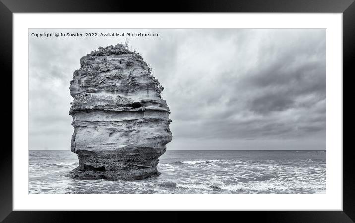 Sea Stack at Ladram Bay Framed Mounted Print by Jo Sowden