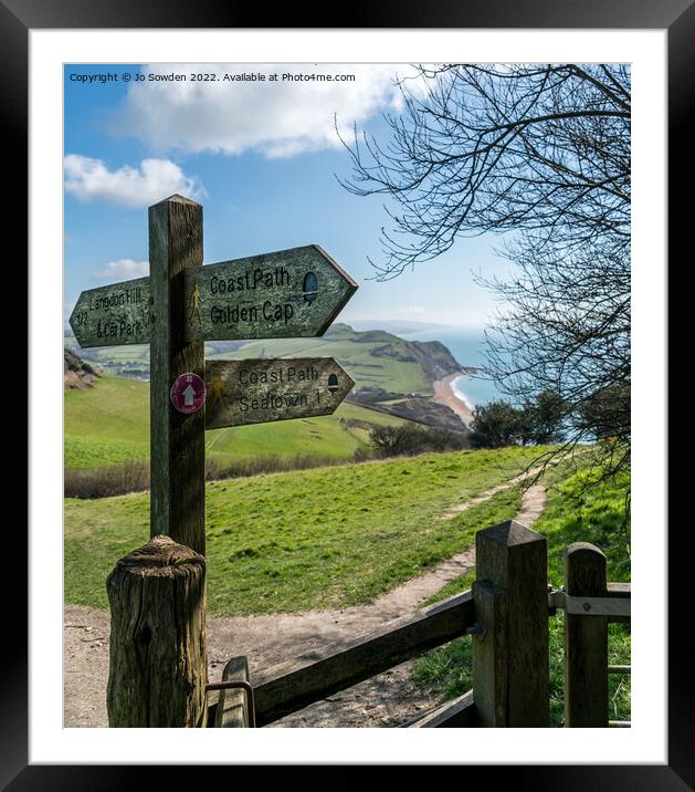 Path to Golden Cap Summit Framed Mounted Print by Jo Sowden