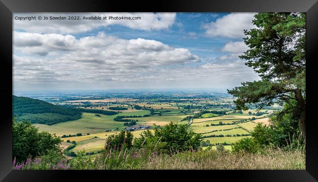 View from Sutton Bank Framed Print by Jo Sowden