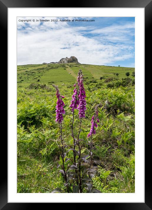 Foxglove and Haytor Framed Mounted Print by Jo Sowden