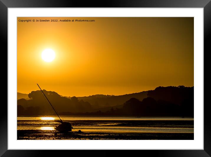 Lympstone Sunset Framed Mounted Print by Jo Sowden
