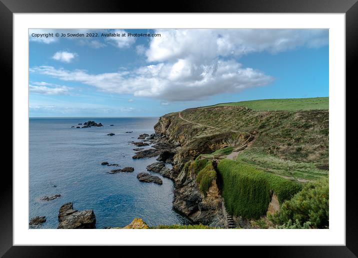 South West Coast Path, the Lizard, Cornwall Framed Mounted Print by Jo Sowden