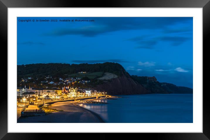 Sidmouth at Night Framed Mounted Print by Jo Sowden