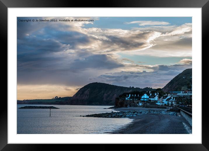 Sidmouth sunset Framed Mounted Print by Jo Sowden