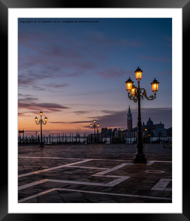 Dawn in Venice, Italy Framed Mounted Print by Jo Sowden