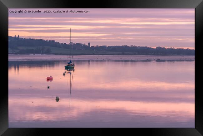 Topsham Sunrise Framed Print by Jo Sowden